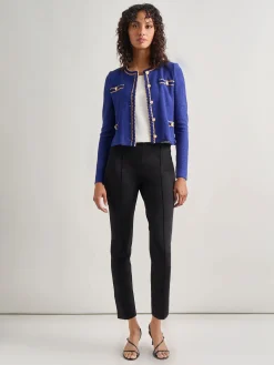 Braided Trim Boucle Knit Jacket