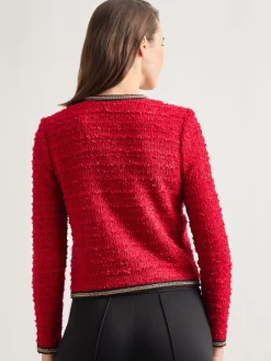 Heritage Fit Double Chain Trim Eyelash Knit Jacket