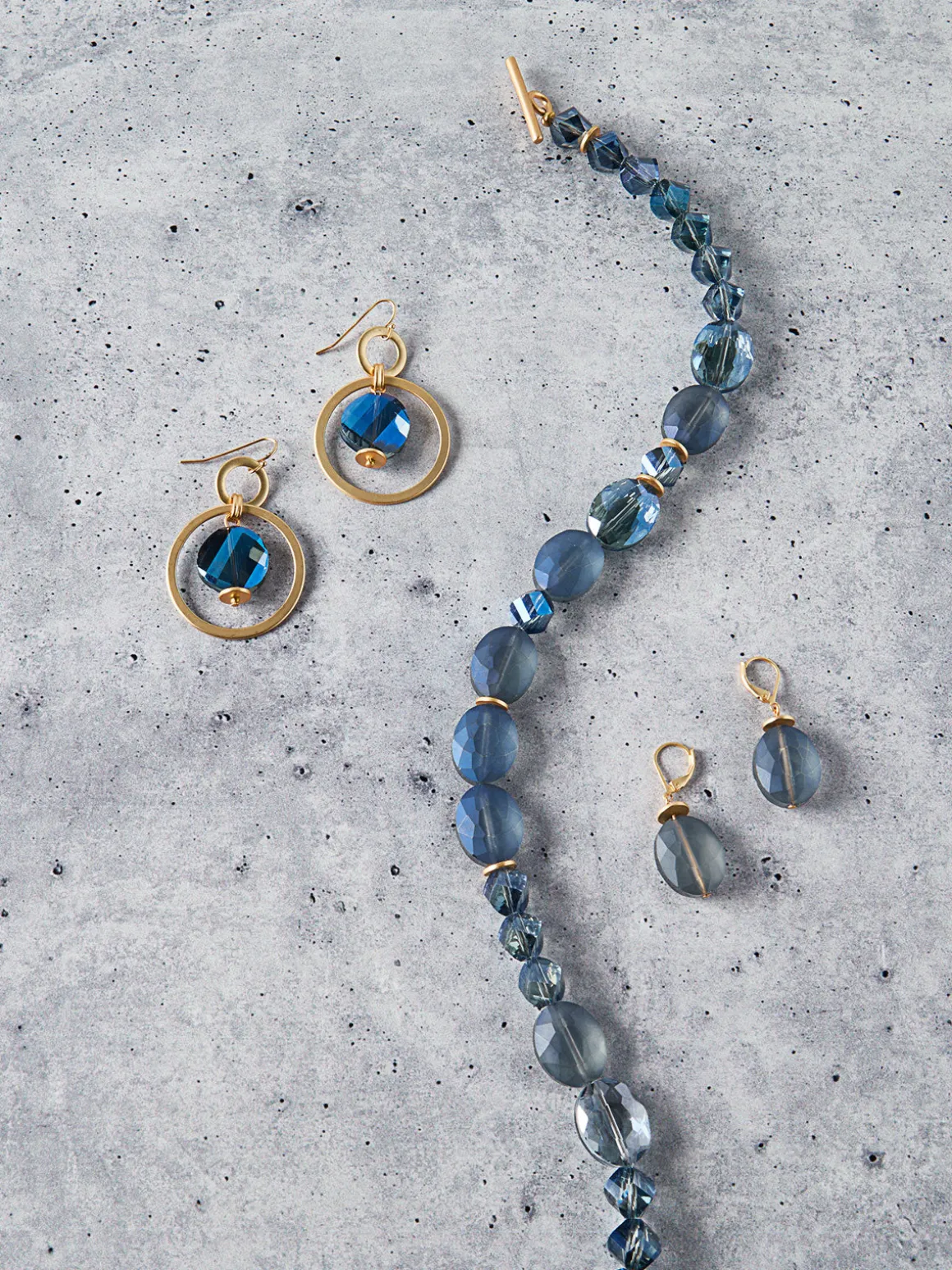 Labradorite and Matte Gold Hoop Earrings