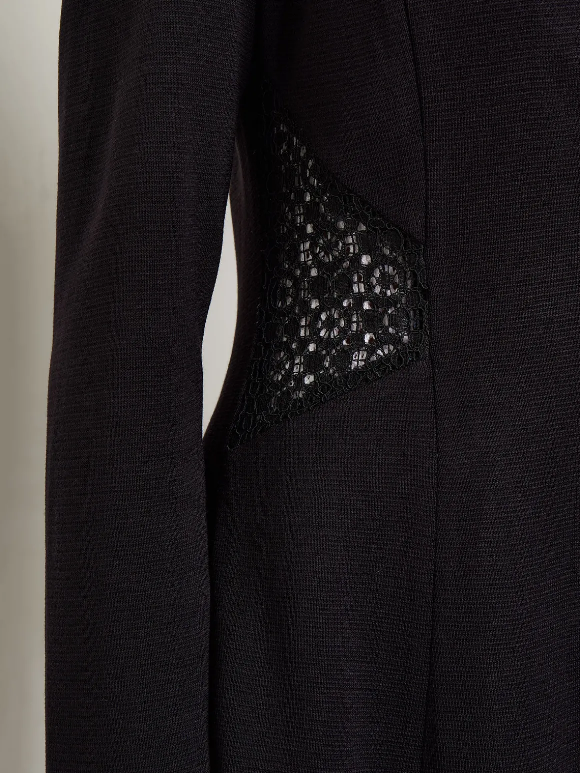 Lace Accent Tailored Knit Blazer
