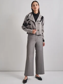 Relaxed Fit Abstract Floral Soft Knit Jacket