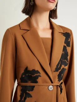 Tailored Fit Jacket - Embroidered Woven Twill