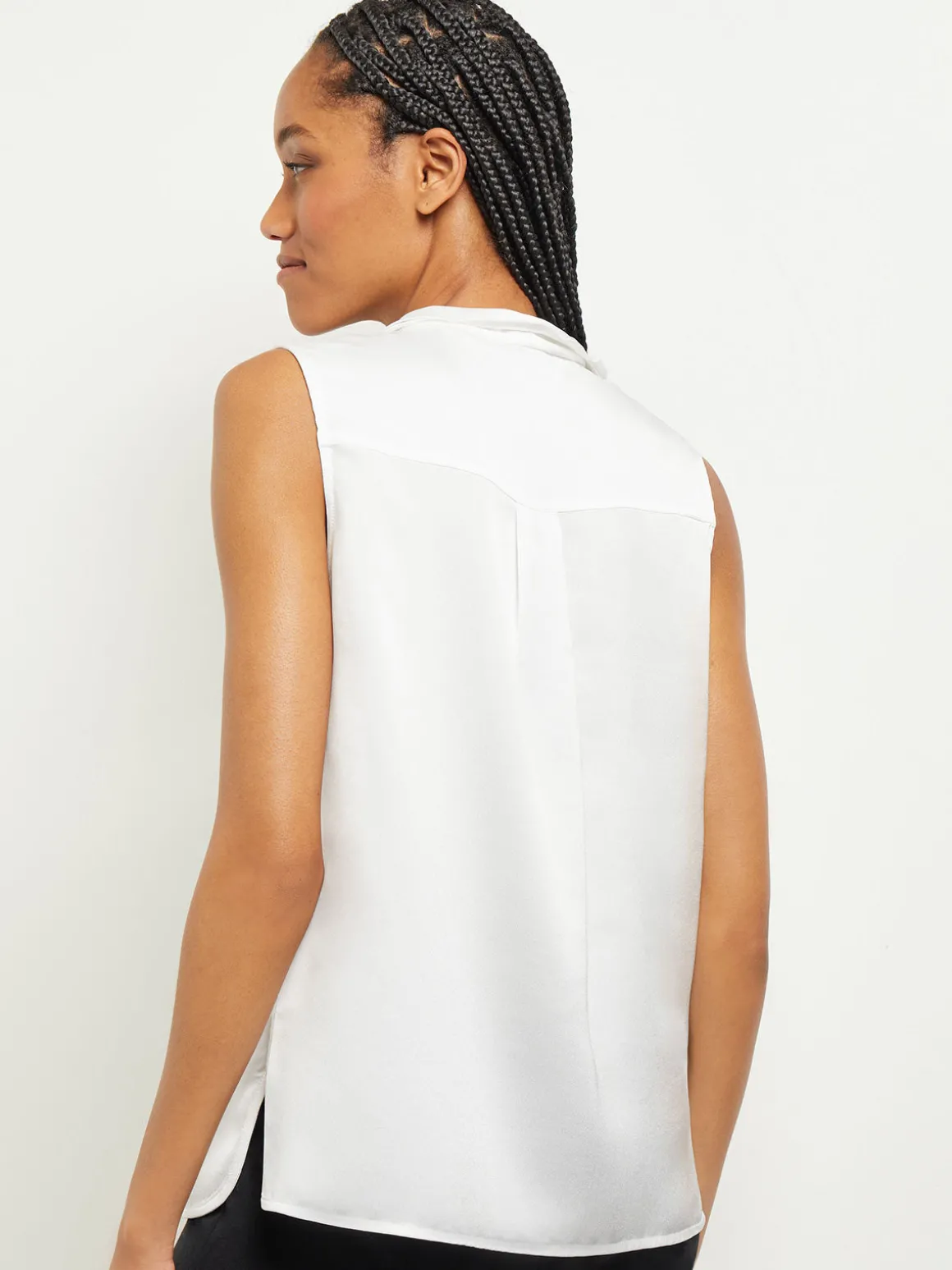 Waterfall Ruffle Crepe de Chine Blouse